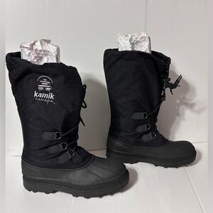 Kamik Canada 110568F black waterproof winter snow insulated boots men size 9